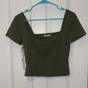 Aritzia Babaton Contour Cropped Squareneck Top